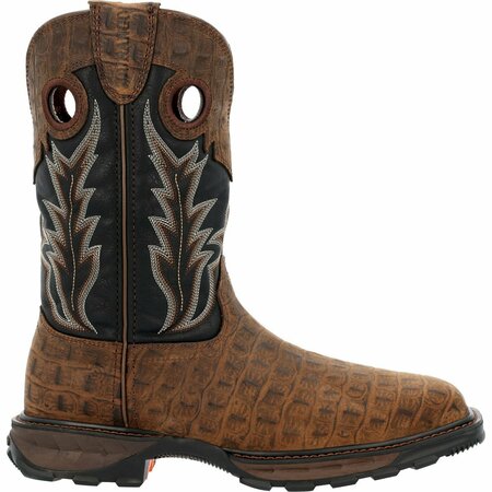 Durango Maverick XP Steel Toe Western Work Boot, BROWN GATOR PRINT/BLACK, M, Size 10 DDB0456